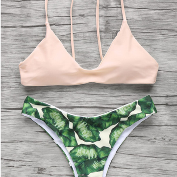 Green Leaf Nude Top Two Piece Bikini on Luulla