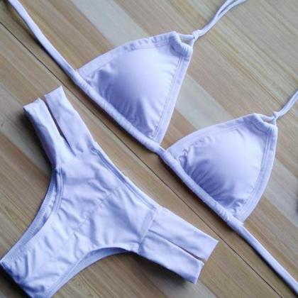 Selling Two Straps Halter Bottom Open Pure Color..