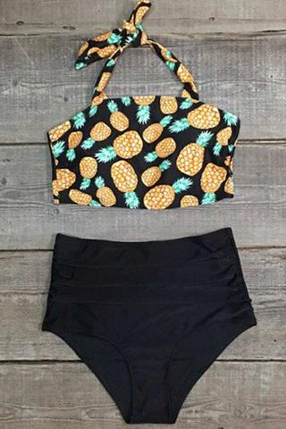 After Forever Pineapple High-waisted Bikini Set