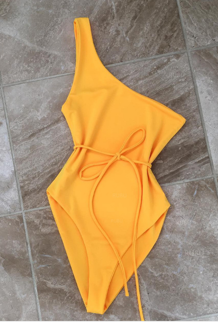 mustard one piece swimsuit