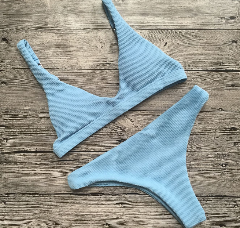 Pop, Lady, Pure Color, Sexy, Seperated Swimsuit.