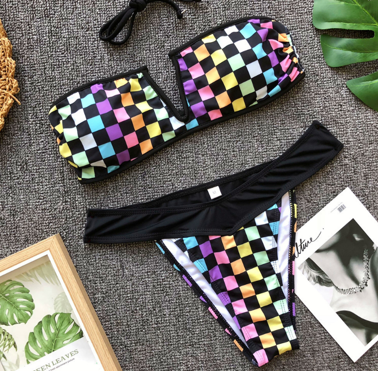 Multi color sexy summer two piece swimsuit