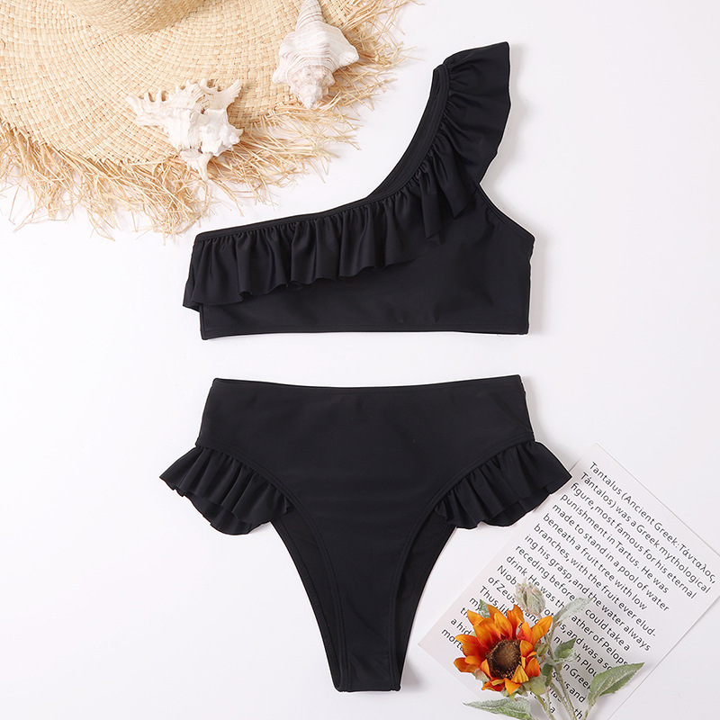 Women's Seperated Swimwear Bikini New Solid Color Bright Swimsuit