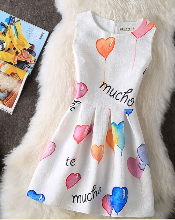 Autumn Jacquard Print Dress Sleeveless Temperament Puffy Skirt Lovely]