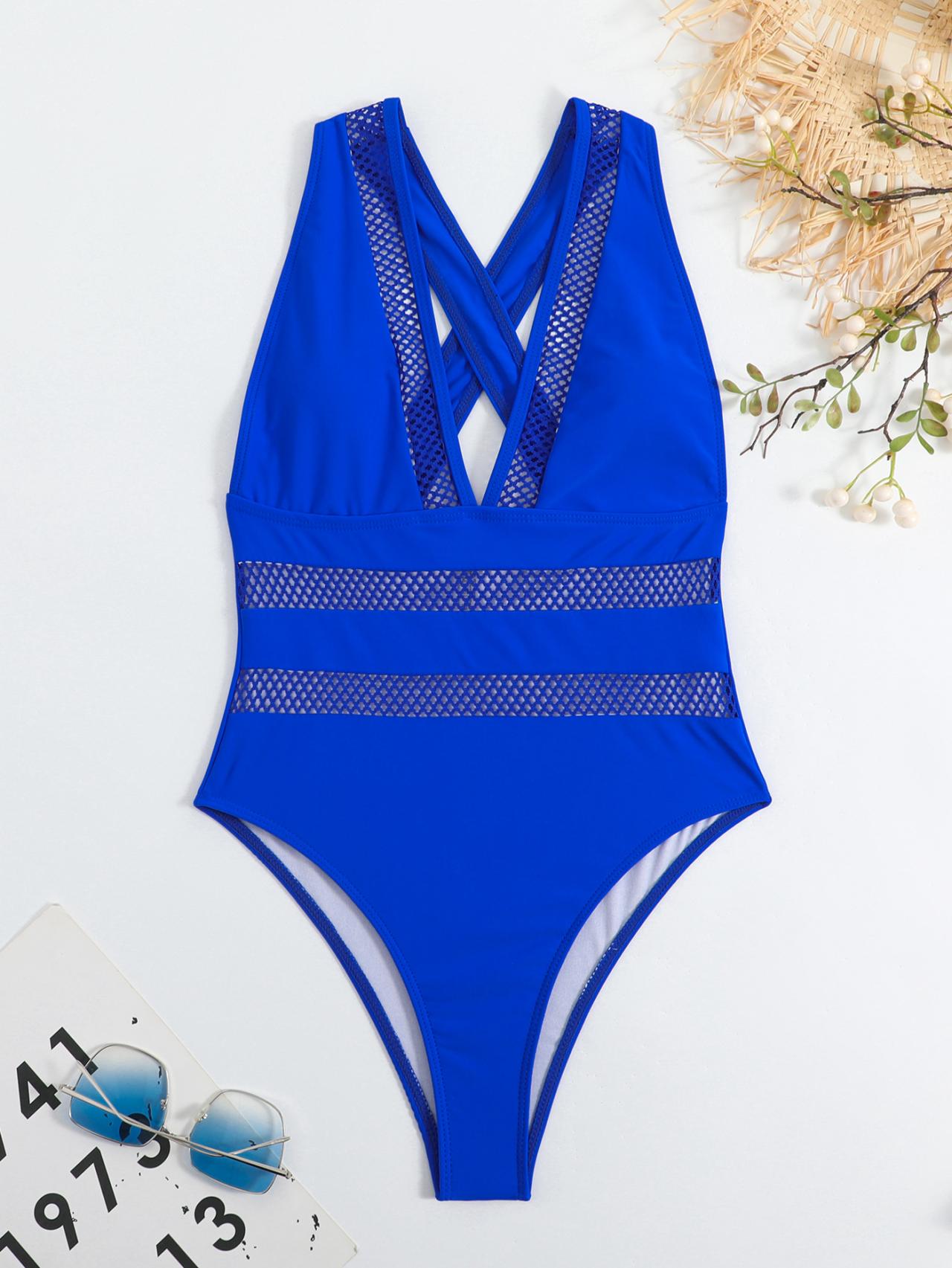 Solid Color Swimsuit Women's One-piece Conservative Swimsuit