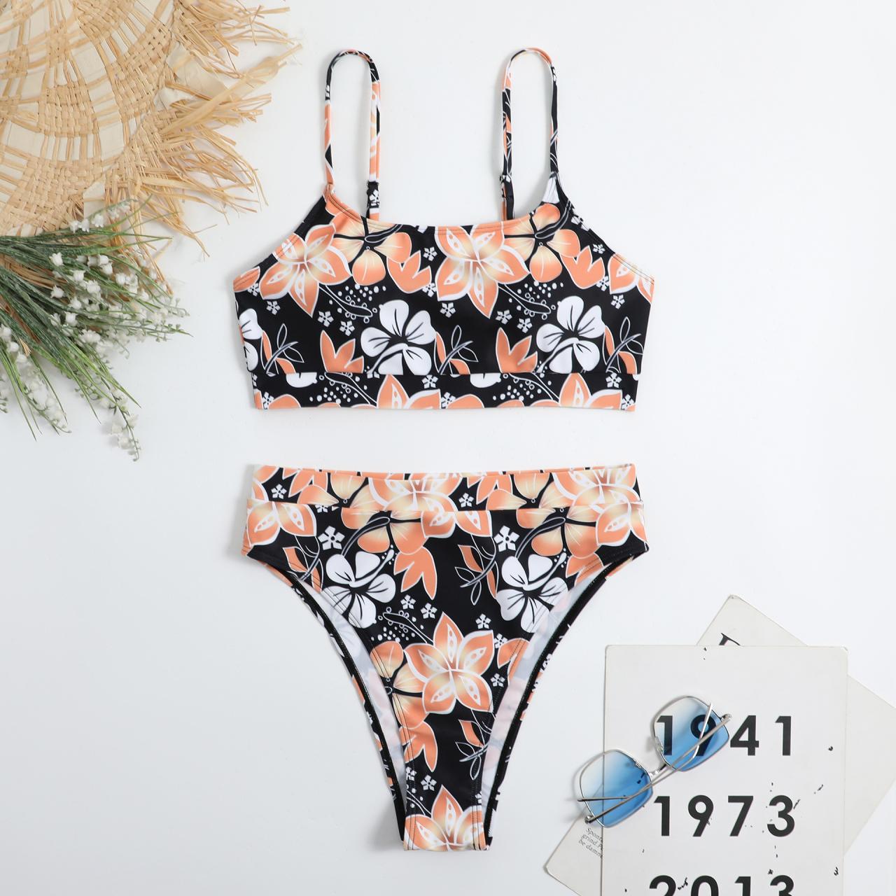 Shoulder Neck Lace Up Open Back Bikini Swimwear