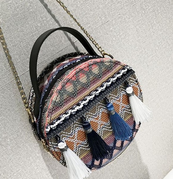 Bag Korean Versatile Crossbody Bag Chic Harajuku Ethnic Style Chain Girl Tassel Bag