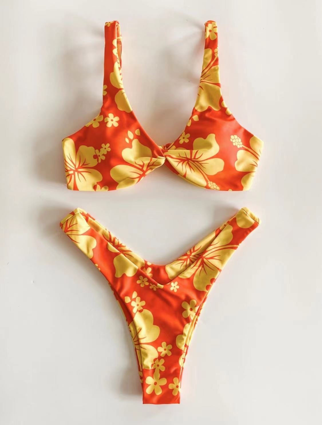 Bikini Sexy Split Print Swimsuit Beach Foreign Trade Women's Swimsuit