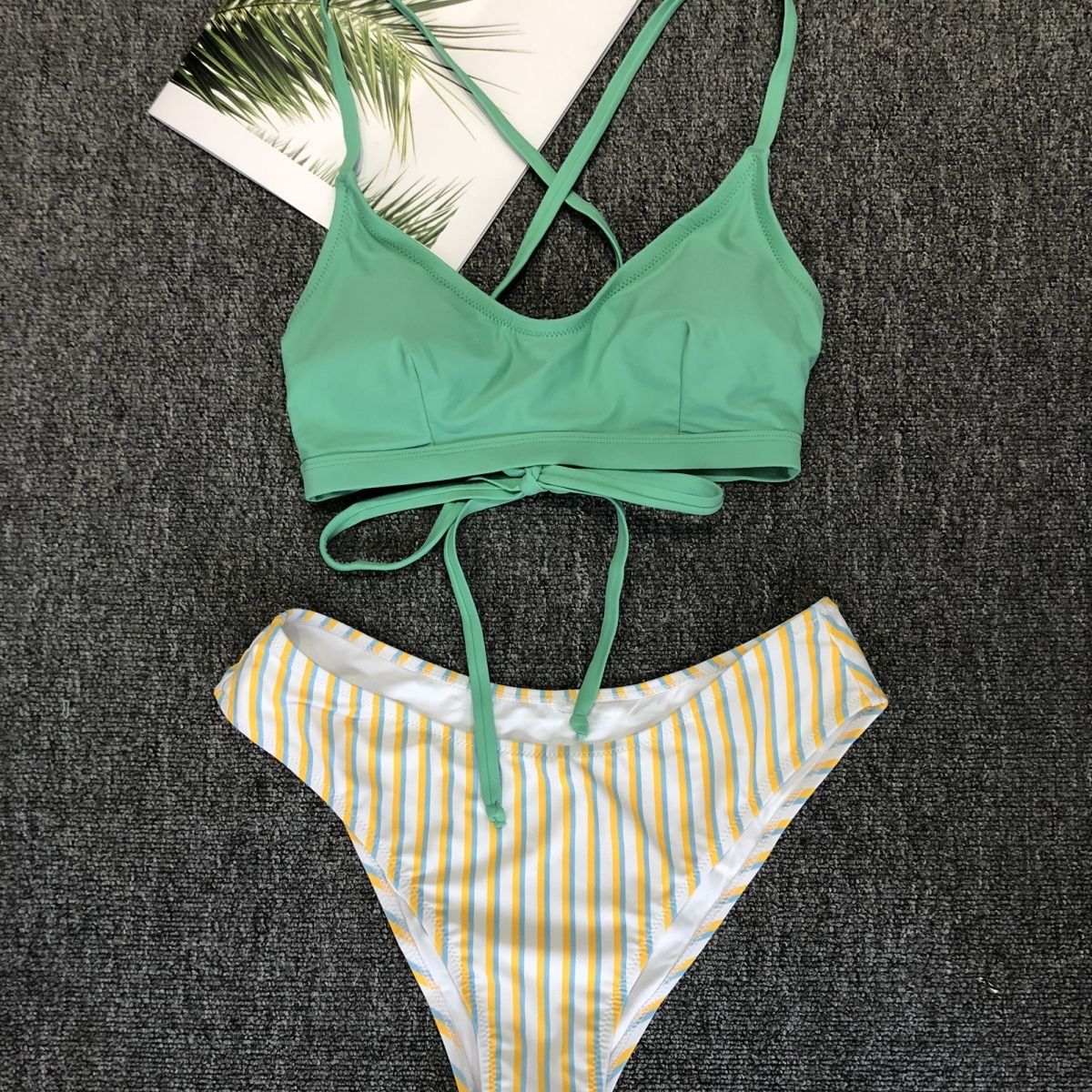 Fresh Striped Women's Split Swimsuit Bikini