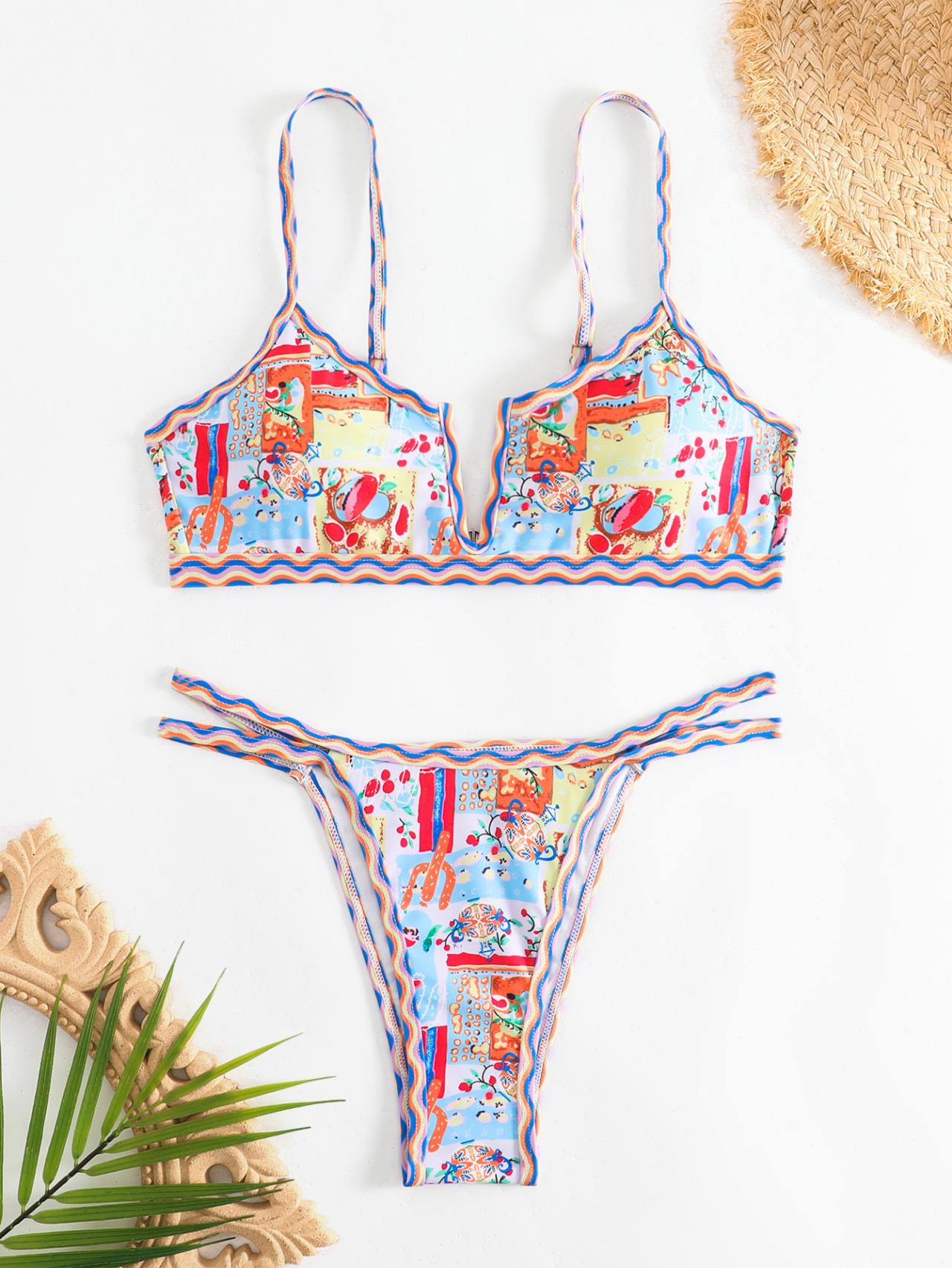 Two Piece National Style Swimsuit