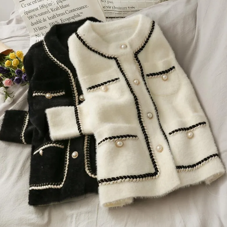 Imitation Mink Velvet Loose Sweater Cardigan Coat Female Autumn And Winter Large Size Coat Thick Knit Sweater Top
