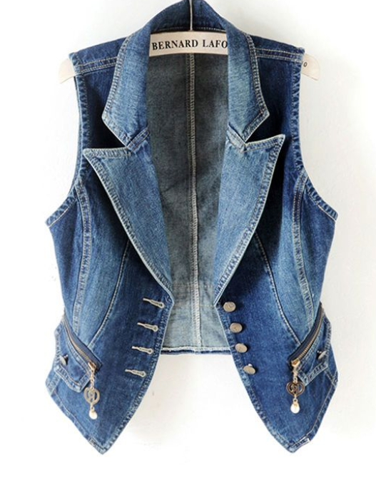 Denim Vests Female Spring And Autumn Foreign Style Matching Slim 2023 Explosion Wearing Korean Version Of Short Clip