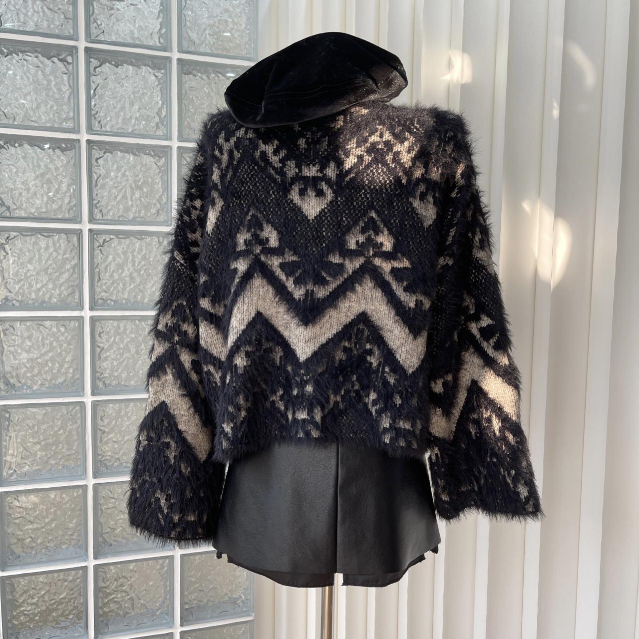 Lace Imitation Mink Hair Design Sense Of Women's Sweater Women Autumn And Winter Loose Lazy Wind Outside To Wear A Top