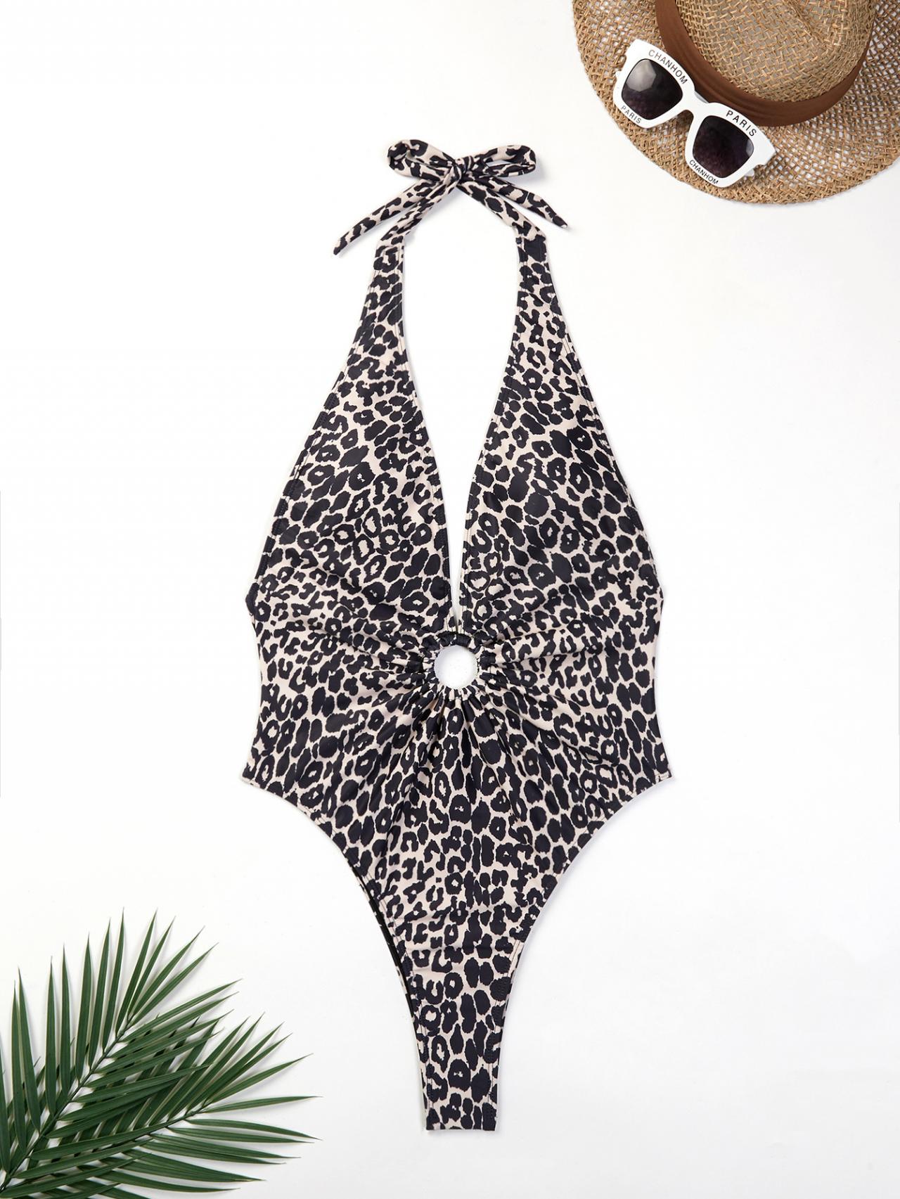 Cute Leopard One Piece Bikini Swimwear Bathsuit Bikini