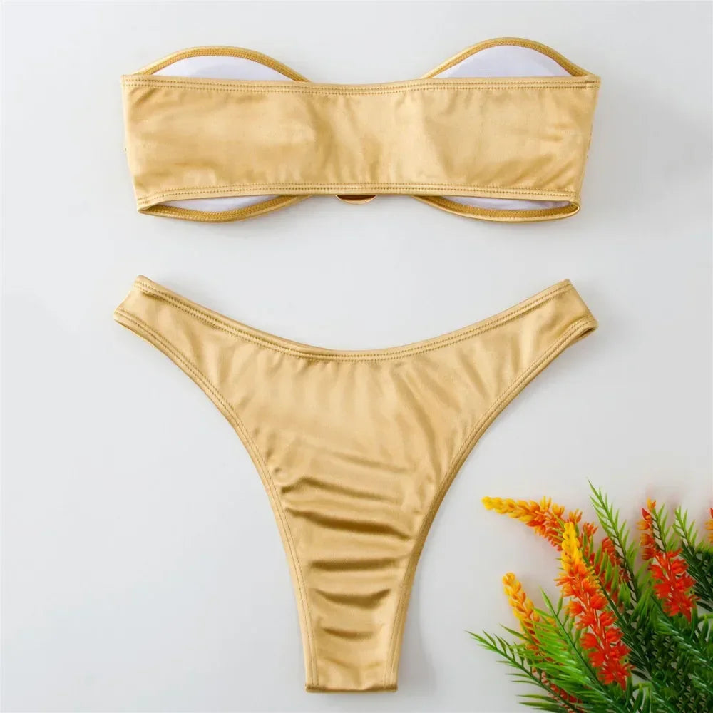 Bikini Set With Gold Buckles
