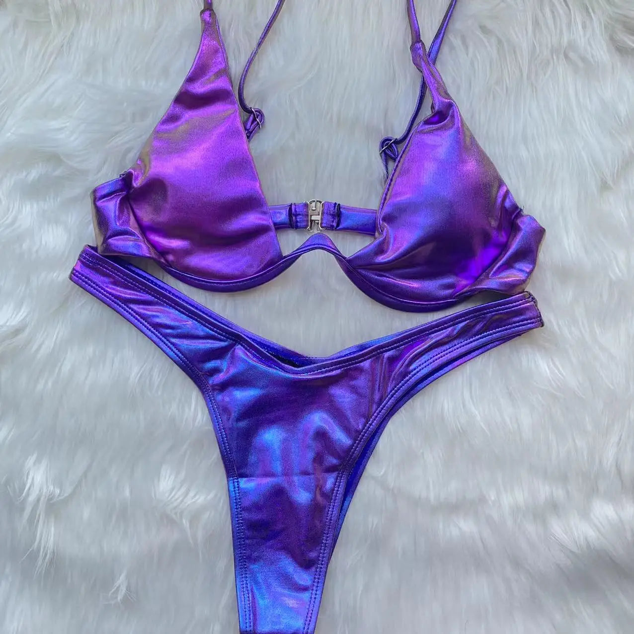 Purple metallic bikini discount