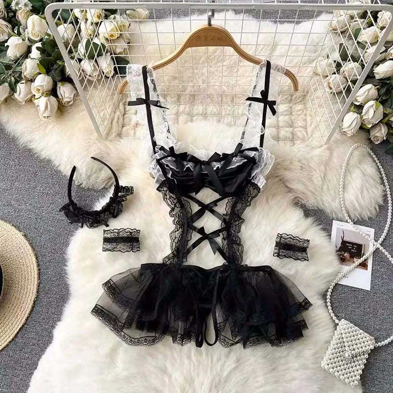 sexy lingerie and accessories Sexy Black Lace Lingerie Set With Accessories on Luulla