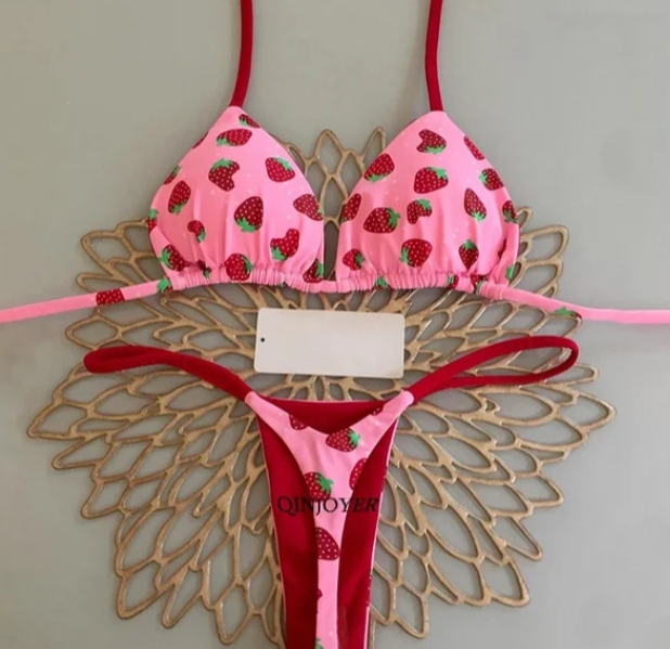 Strawberry Bikini Bikini Split Swimsuit Flat Corner Skirt Beach ...