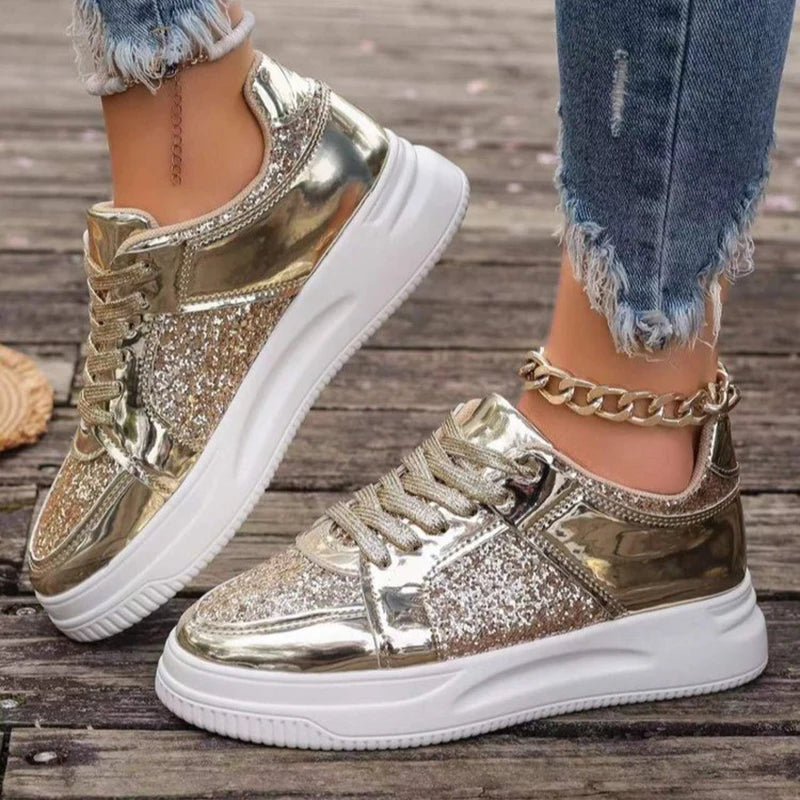 Shiny platform sneakers online