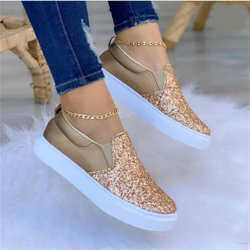 Girls gold slip on shoes hotsell