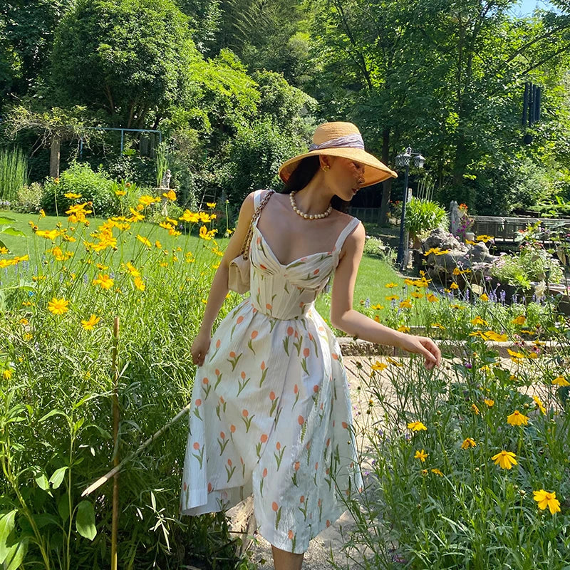 boho garden dress Boho Garden Party Floral Dress, Midi Patchwork Wedding Guest Gown, Plus  Size Black Tiered Church Dress, Holiday Cottagecore Outfit