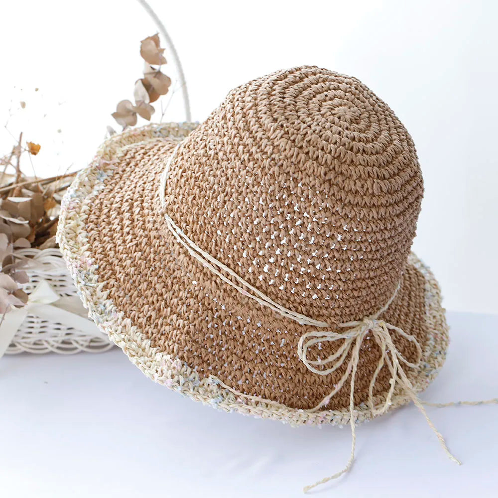Elegant Handwoven Wide-brim Straw Sun Hat on Luulla