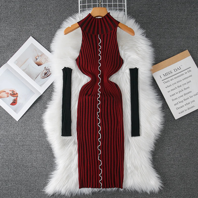turtleneck bodycon dress Long Sleeve Turtleneck Bodycon Mini Dress main image 0