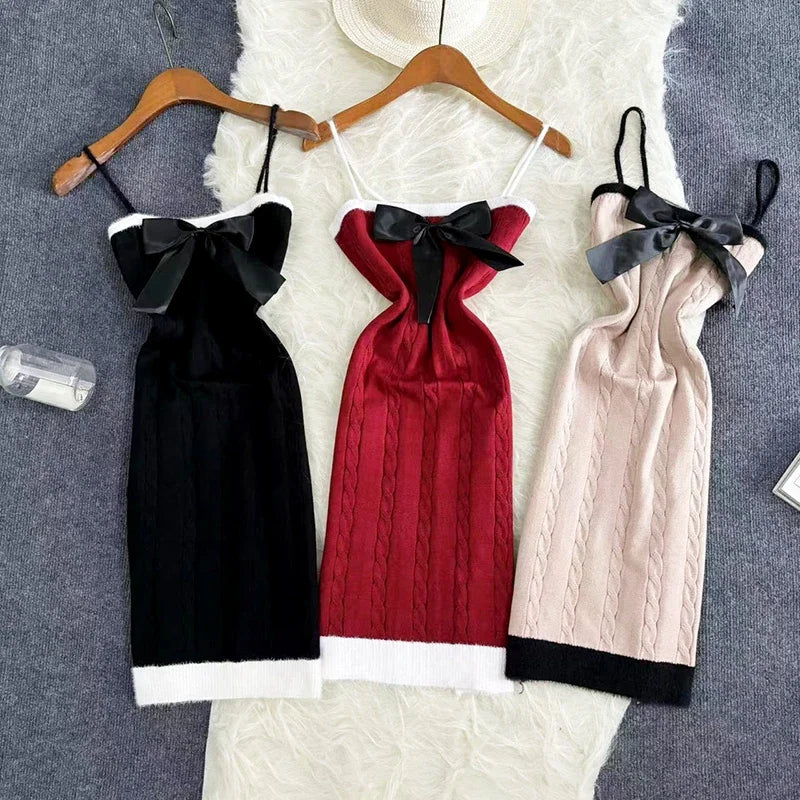 elegant knitted dresses Riviera Cutout Back Knit Dress | Mock Neck Mini Dress main image 0