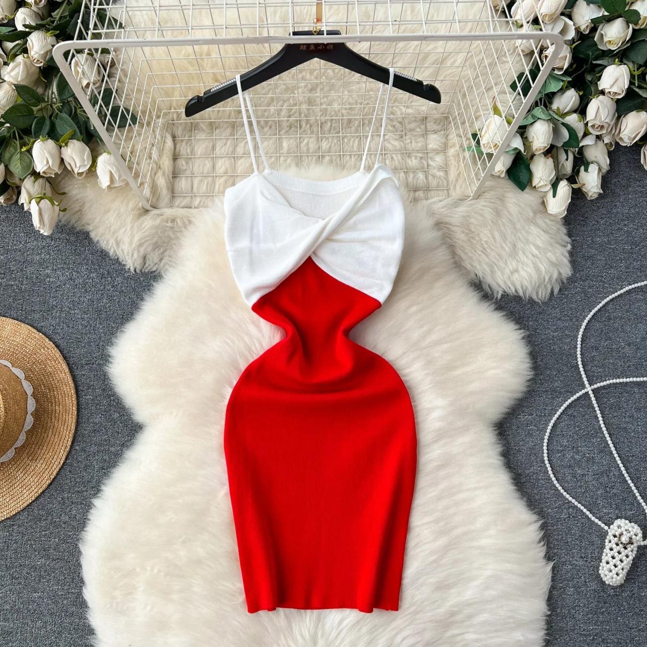 red and white colorblock dress Prom Party Color Block Dress Red-Black-White Off-The-Shoulder Asymmetrical Maxi Dress