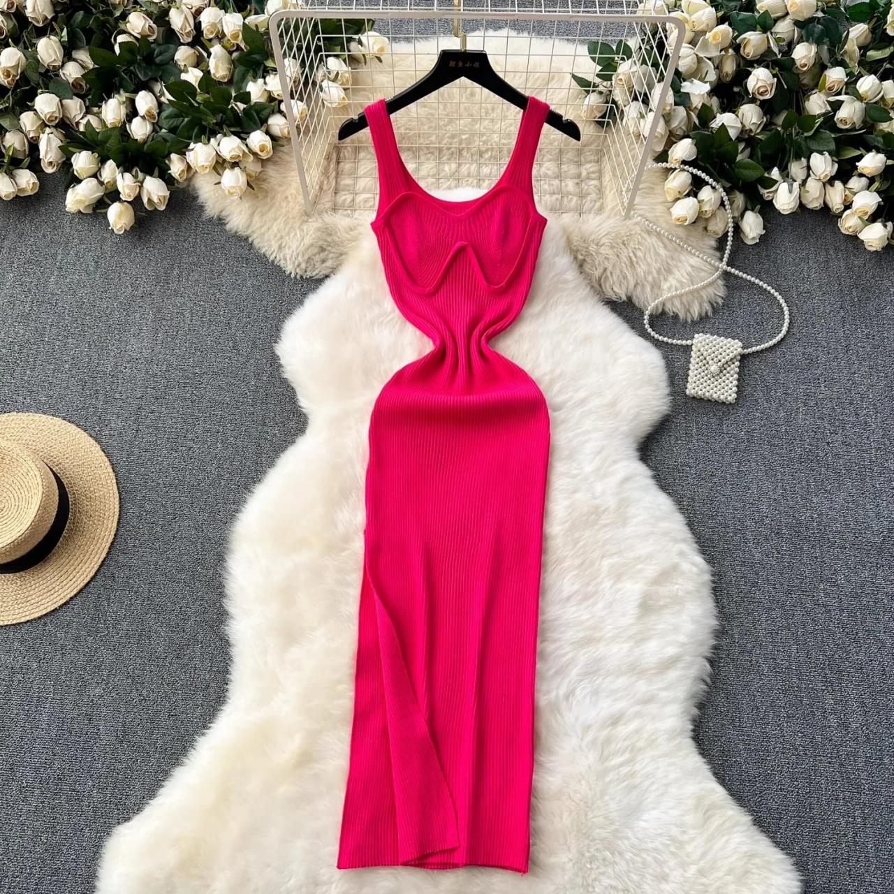 open lace back dress Maxi Ribbed Bodycon Dress - Ayra main image 0