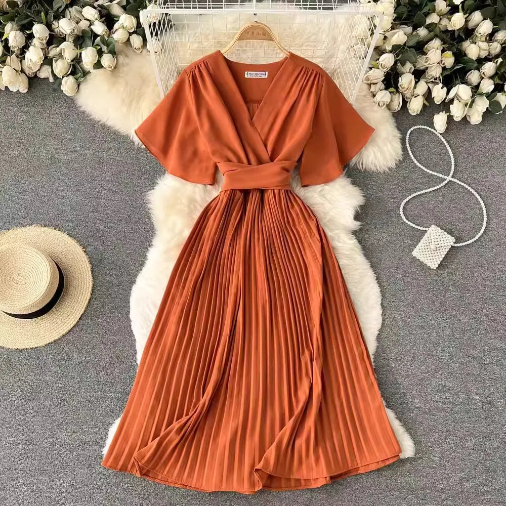 pleated rust dress Buy Reiss Rust Aubrey Cotton Pleated-Waist Midi Dress from Next USA