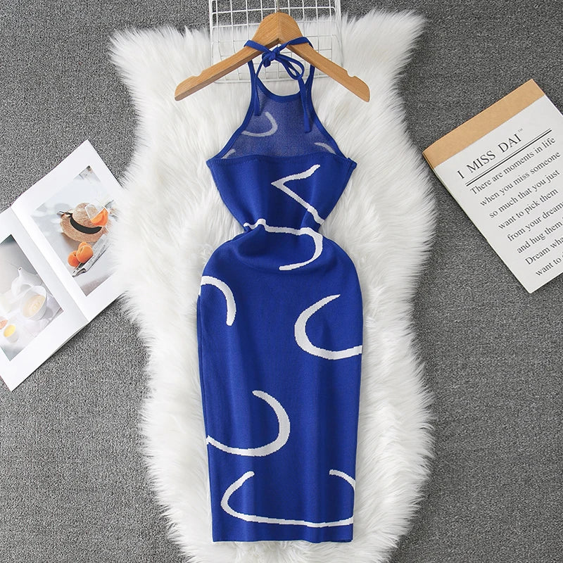 Modern Striking Halter Sexy Bodycon Dress Modern Striking Halter Sexy Bodycon Dress