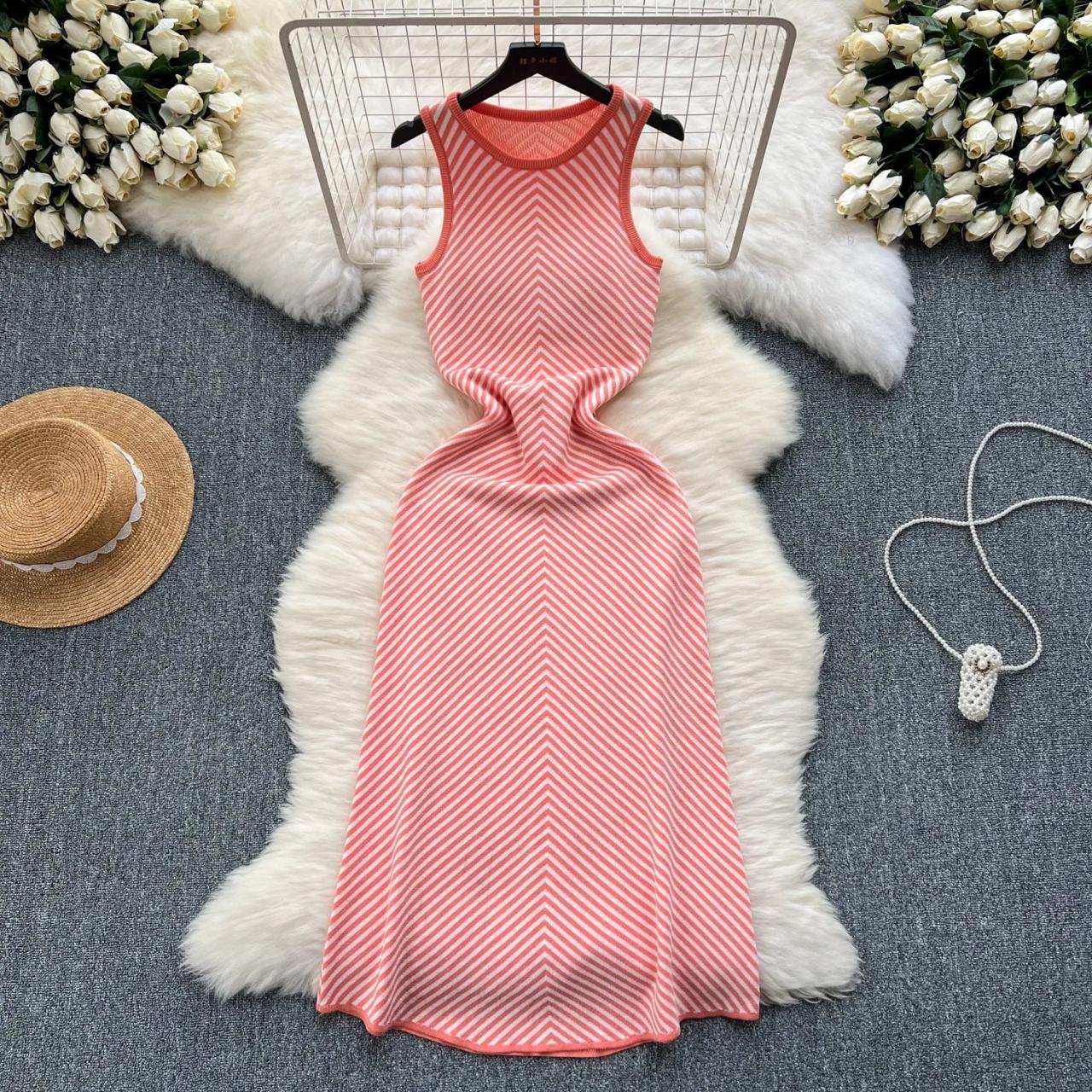 white christmas dresses Cora Striped Knit Midi Dress – Be You Boutique