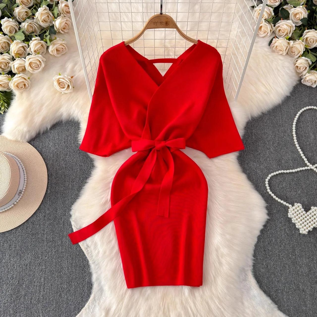 fitted lace wedding dress Maxi Wrap Dress | Red | Sustainable Women's Clothing