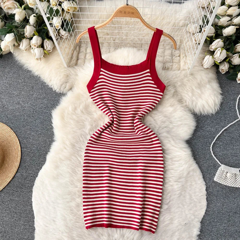 red striped bodycon dress PrettyLittleThing Women's Striped Boat Neck Dress in Red