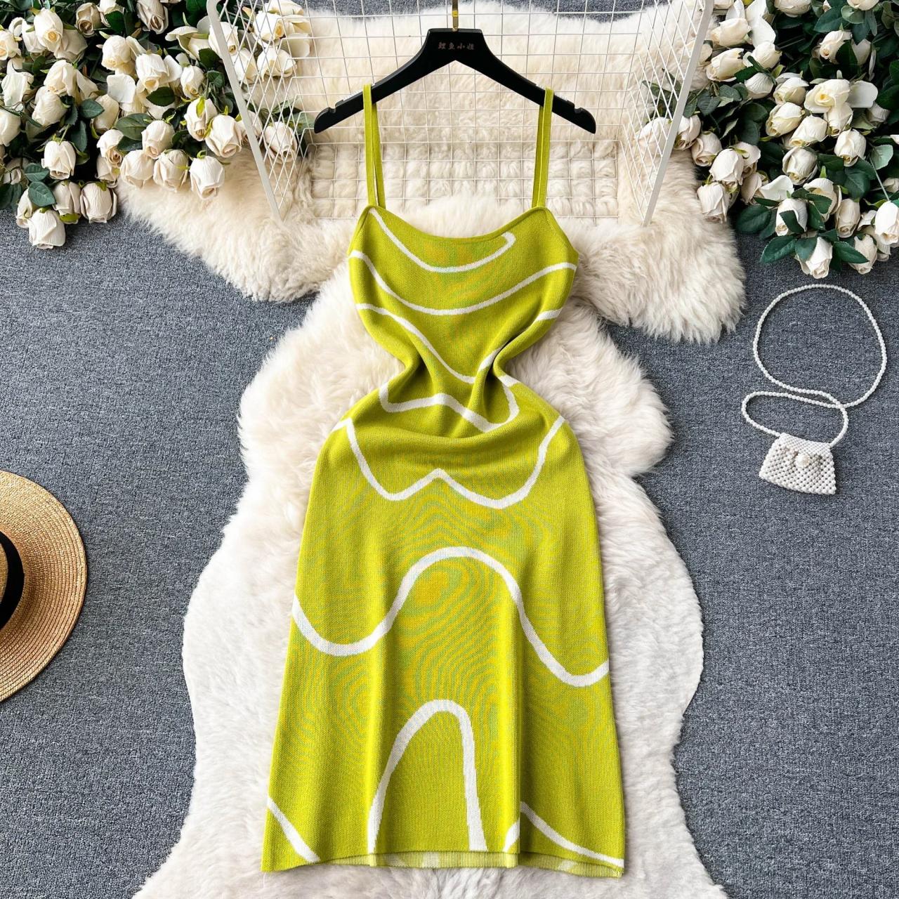 Spaghetti strap knit dress on sale