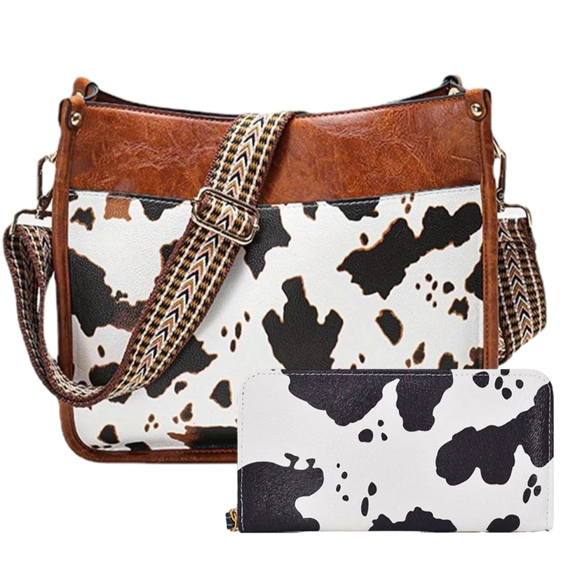 Western Cowhide Shoulder Bag And Wallet Set on Luulla
