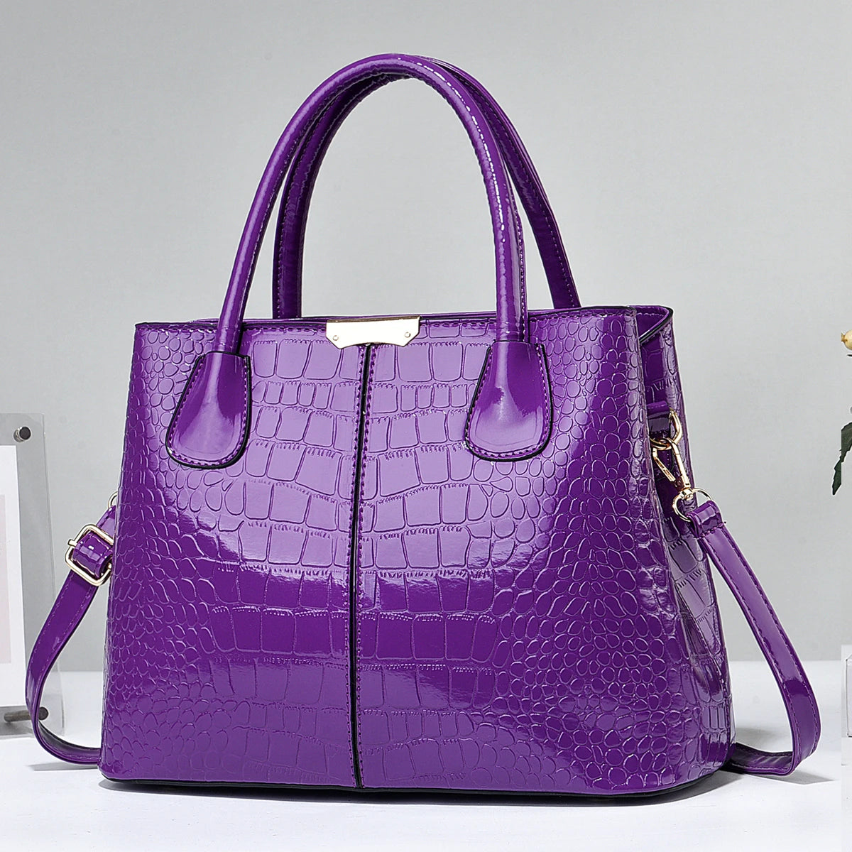 Purple leather handbags outlet