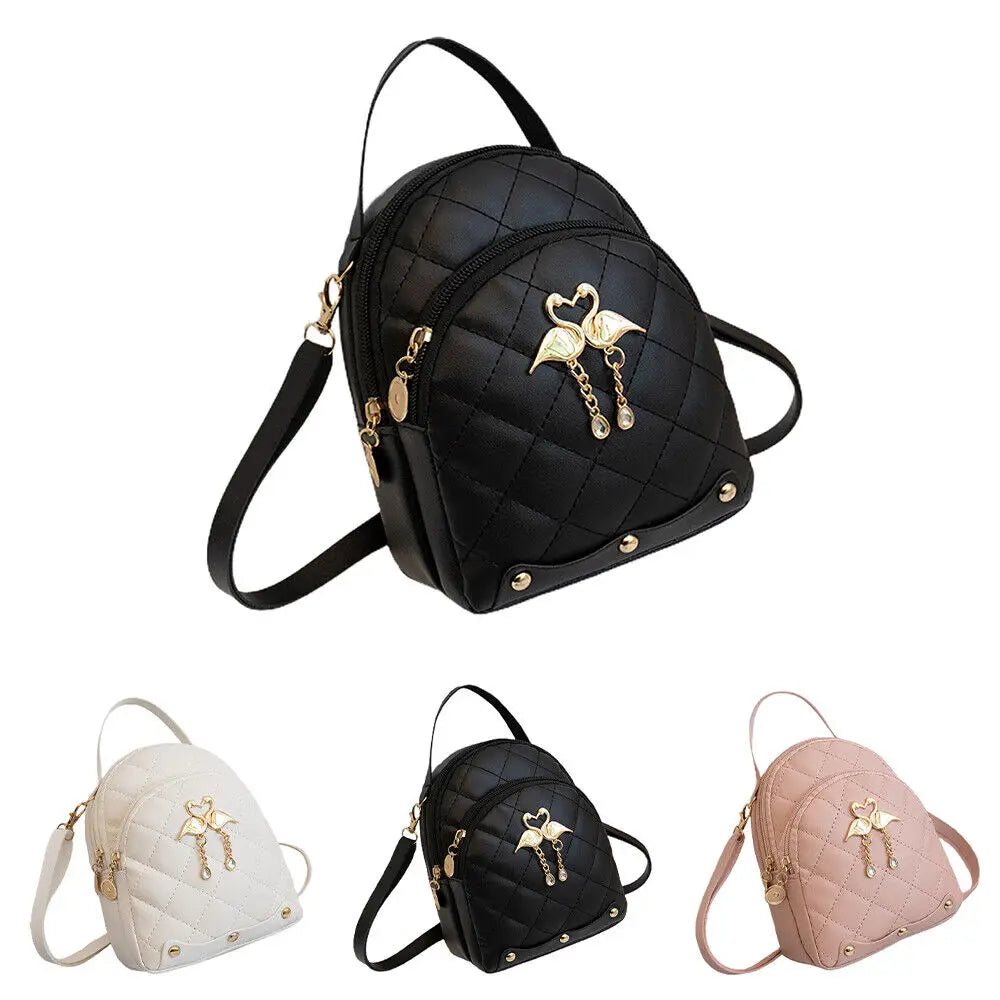 chic mini backpack Barsine Girls Fashion Purse Small Cute Plaid Leather Women Backpacks Little Bag (Black) : Clothing, Shoes & Jewelry Key Features Stylish Quilted Mini Backpack With