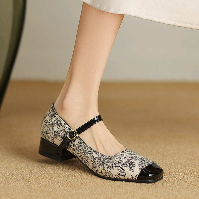 Fabric mary jane shoes shop