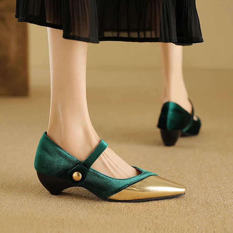 Green mary jane heels top