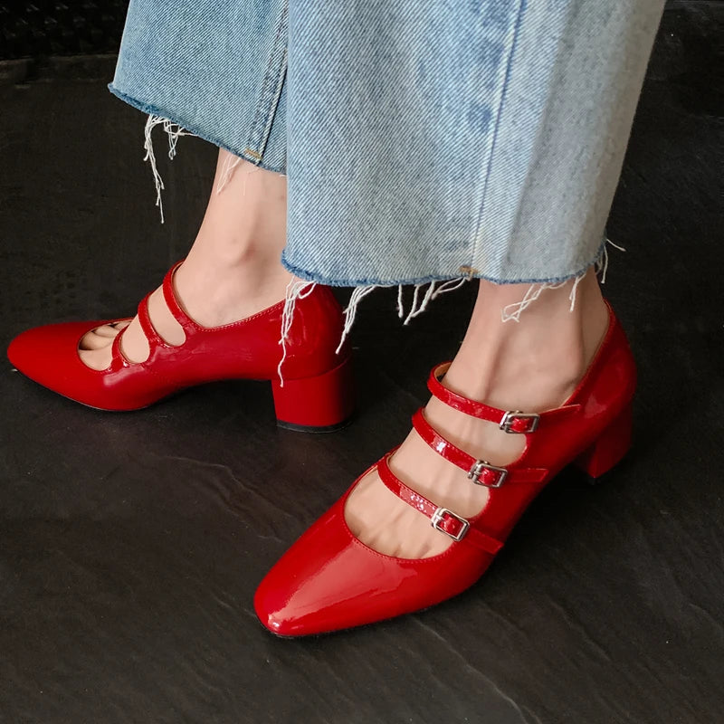 red strappy dress shoes Burgundy Pointed-Toe Ankle Strap Heels - All Heels