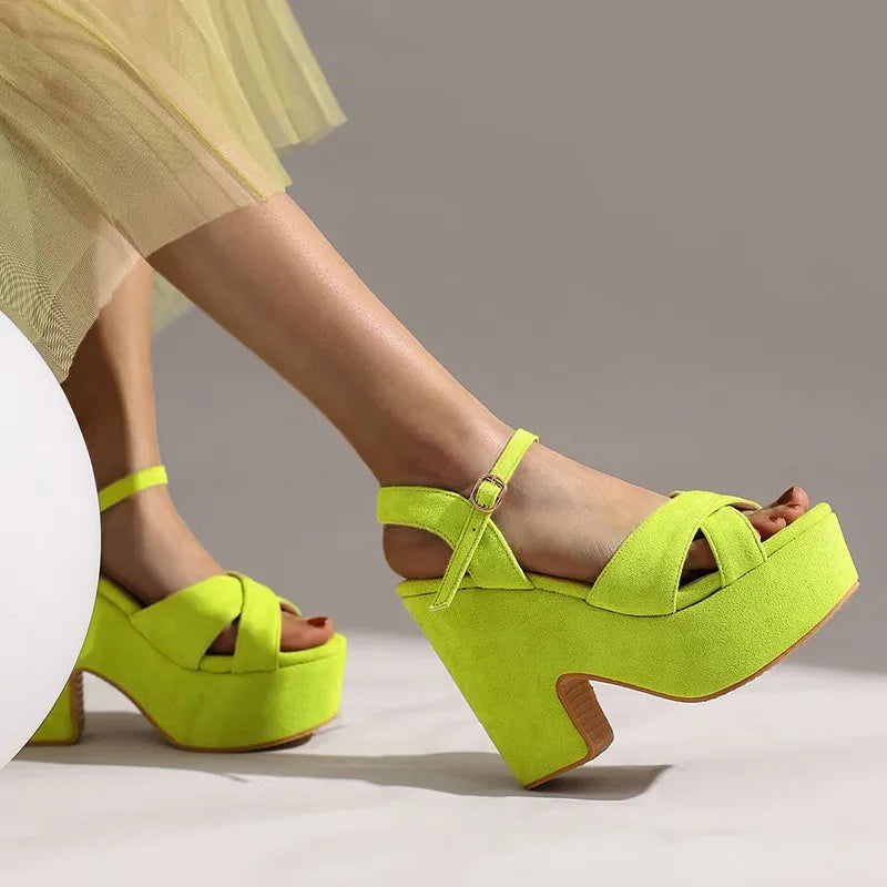 Fluorescent green sandals cheap