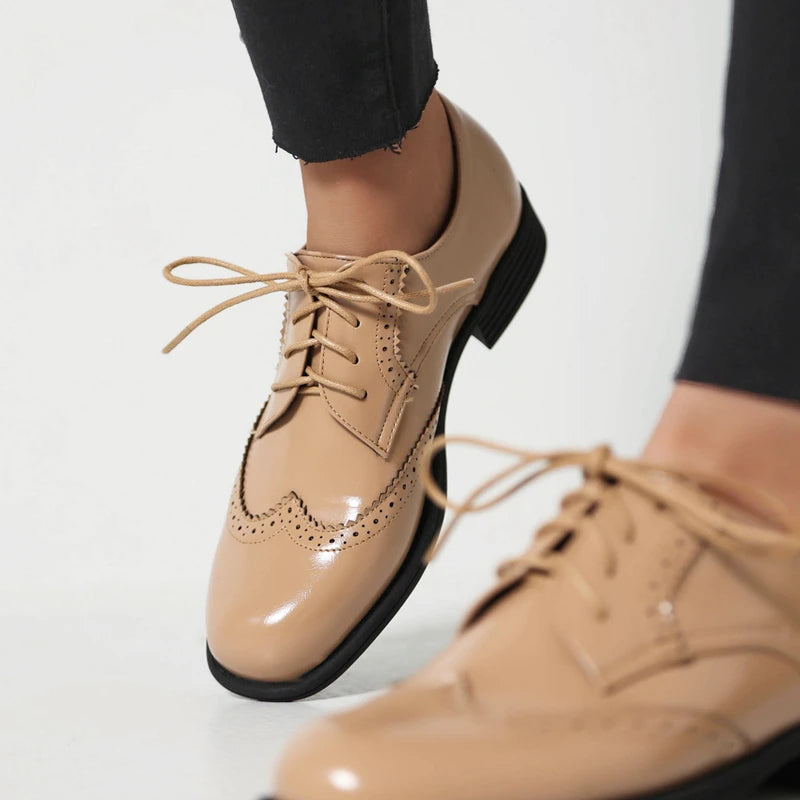 Womens Classic Patent Leather Oxford Dress Shoes