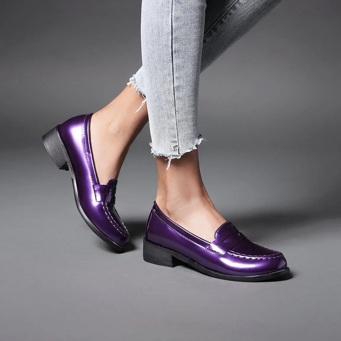 Purple loafers womens shop