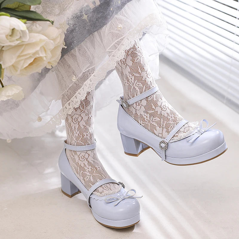 Elegant Lace Mary Jane Heels For Women on Luulla