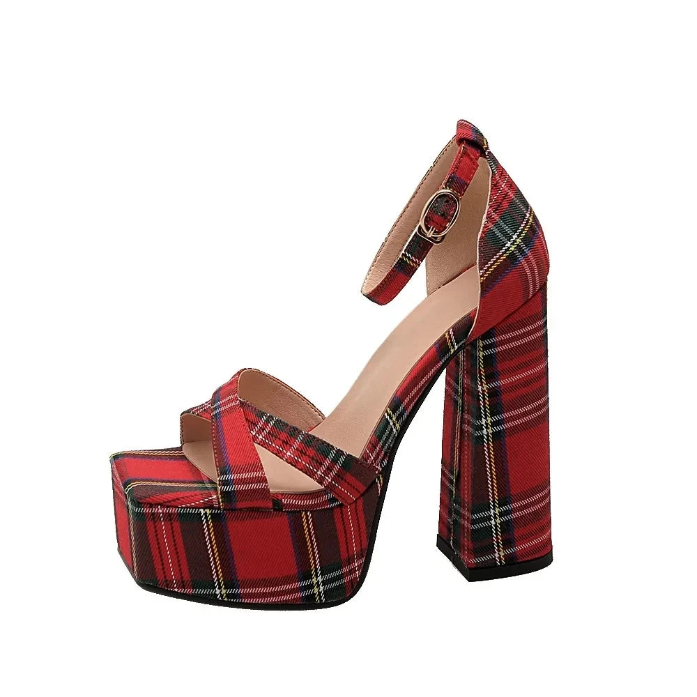 Patterned platform heels shop