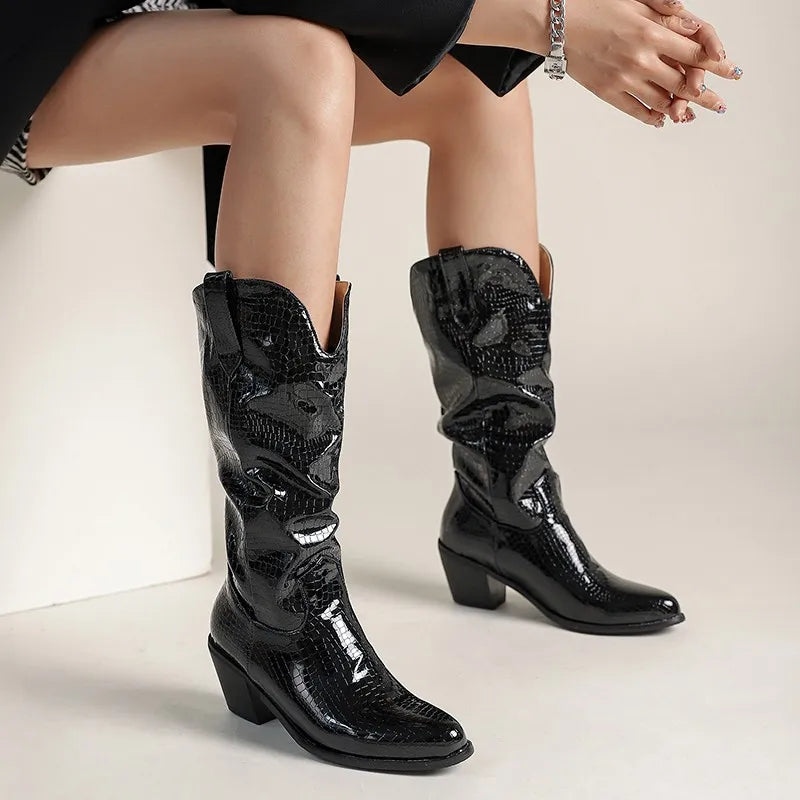Patent leather cowboy boots on sale