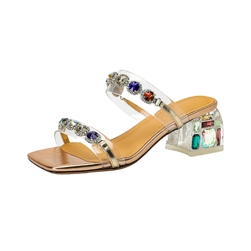 Clear jeweled sandals store