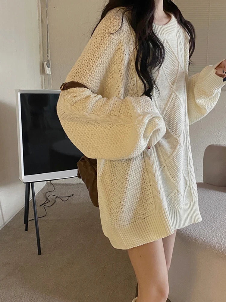 Cozy Chunky Knit Long Sleeve Sweater Dress on Luulla